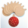 3760002574998 - 10 BOULES DE NOEL BOIS À SUSPENDRE