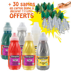 3134725018150 - PACK NOEL 4 FLACONS PEINTURE ACRYLIQUE COLORIS ASSORTIS + 2 FLACONS GEL PAIL