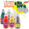 3134725018150 - PACK NOEL 4 FLACONS PEINTURE ACRYLIQUE COLORIS ASSORTIS + 2 FLACONS GEL PAIL