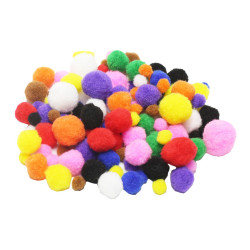 3700773321292 - 300 POMPONS TAILLES ET COLORIS ASSORTIS