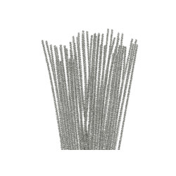 8428885390191 - 25 CHENILLES METALLIQUES ARGENT 6MMX30CM