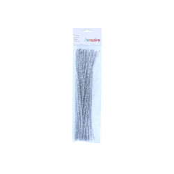 8428885390191 - 25 CHENILLES METALLIQUES ARGENT 6MMX30CM