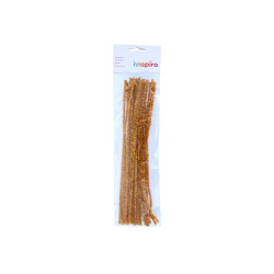 8428885390313 - 25 CHENILLES METALLIQUES OR 6MMX30CM