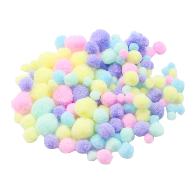 3700773321780 - 300 POMPONS PASTELS 3 TAILLES ET 5 COLORIS ASSORTIS
