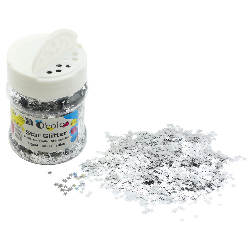 3700773321735 - PAILLETTES ETOILE POT 65G COLORIS ARGENT