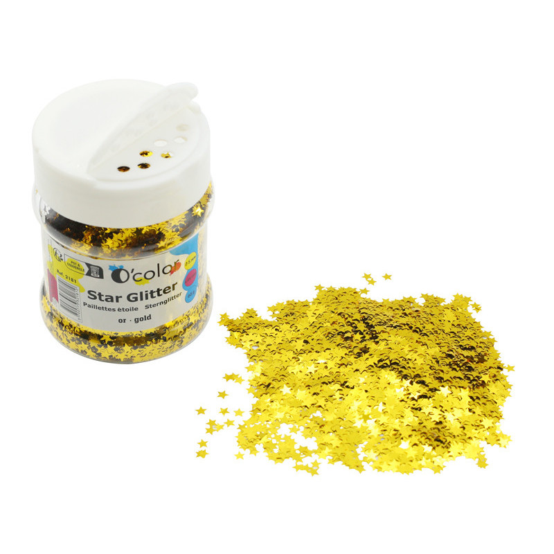 3700773321810 - PAILLETTES ETOILE POT 65G COLORIS OR