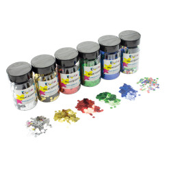 3700773321933 - MAXI PAILLETTES 6MM CLASSPACK 6 POTS 150G COLORIS ASSORTIS