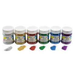 3700773321957 - PAILLETTES BIODEGRADABLES ULTRA FINES CLASSPACK 6 FLACONS X 22G COLORIS ASSORTIS