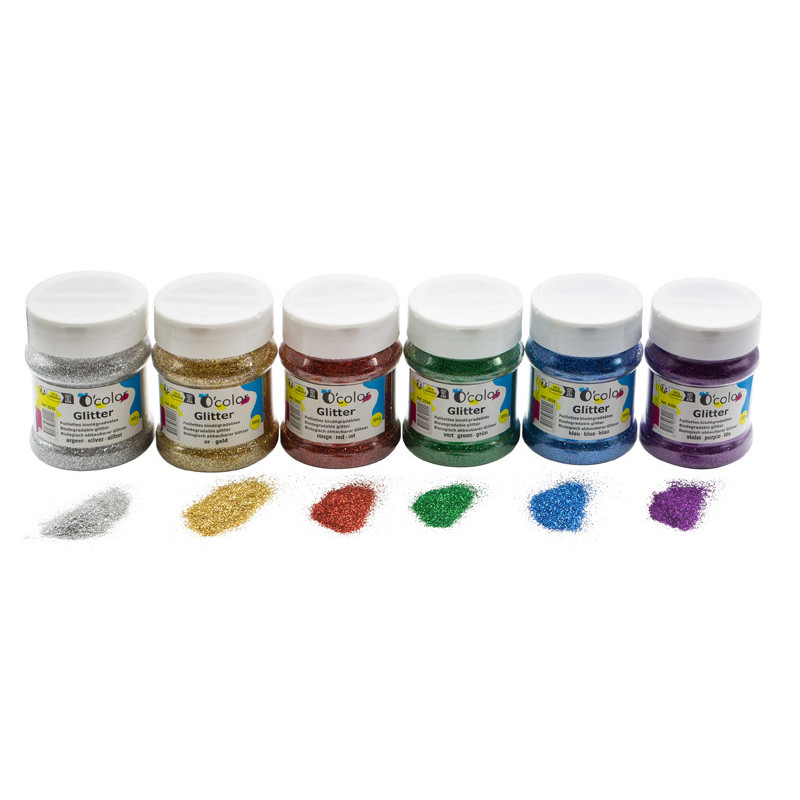 3700773321957 - PAILLETTES BIODEGRADABLES ULTRA FINES CLASSPACK 6 FLACONS X 22G COLORIS ASSORTIS