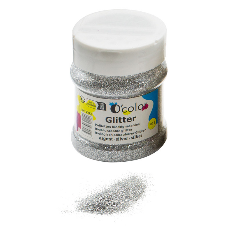 3700773322220 - PAILLETTES BIODEGRADABLES ULTRA FINES FLACON 100G COLORIS ARGENT