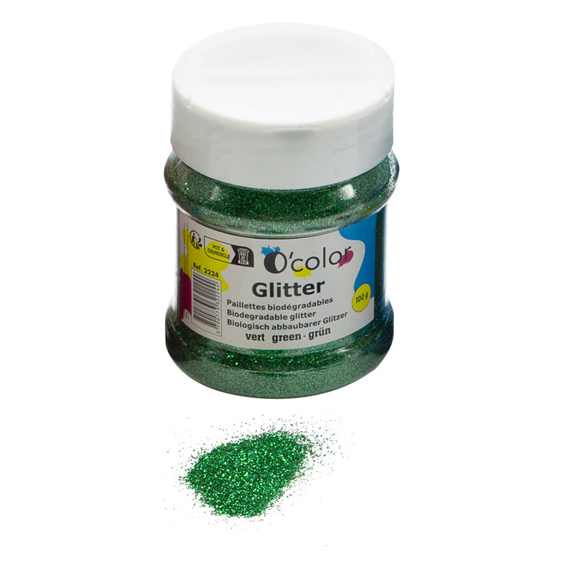 3700773322244 - PAILLETTES BIODEGRADABLES ULTRA FINES FLACON 100G COLORIS VERT