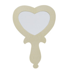 3700773319923 - 10 MIROIRS A MAIN FORME CŒUR 11X16CM BOIS