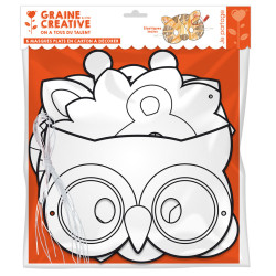4001868043129 - 6 MASQUES CARTON ANIMAUX ASSORTIS