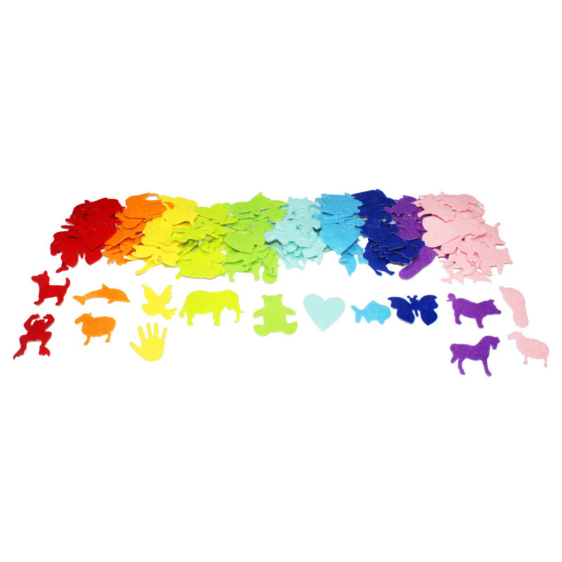 3701385301726 - 150 ANIMAUX ET OBJETS EN FEUTRINE ADHÉSIVE ASSORTIS