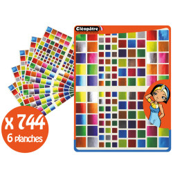3134725015593 - 744 GOMMETTES CARRÉES METALISÉES COLORIS ASSORTIS