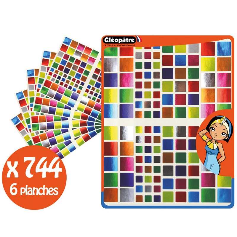 3134725015593 - 744 GOMMETTES CARRÉES METALISÉES COLORIS ASSORTIS