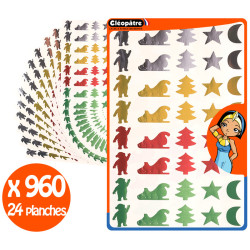 3134725020078 - 960 GOMMETTES NOEL COLORIS METALLISÉS ET FORMES ASSORTIS