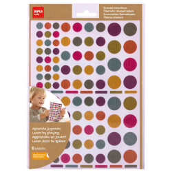 8410782187691 - 624 GOMMETTES KRAFT RONDES TAILLES ET COLORIS ASSORTIS