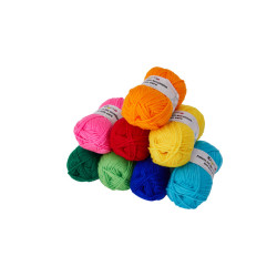 3700773319671 - 8 PELOTES DE FILS ACRYLIQUE 90M COLORIS VIFS ASSORTIS