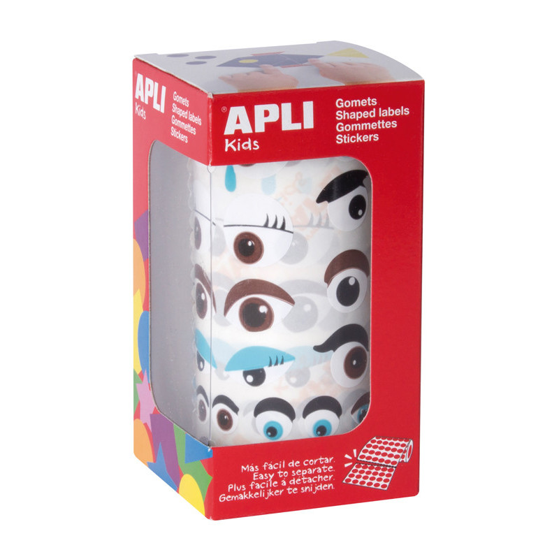 8410782176138 - ROULEAU 1380 GOMMETTES YEUX FORMES ET COLORIS ASSORTIS
