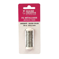 8428885155912 - FIL METALLIQUE ARGENT BOBINE 28M