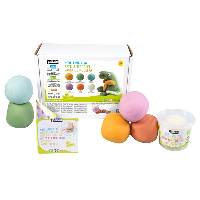 3167866993710 - PATE À MODELER BIO CLASSPACK 6 POTS 350G COLORIS VIFS ASSORTIS