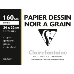 3329680967715 - POCHETTE 12F DESSIN NOIR 24X32 160G