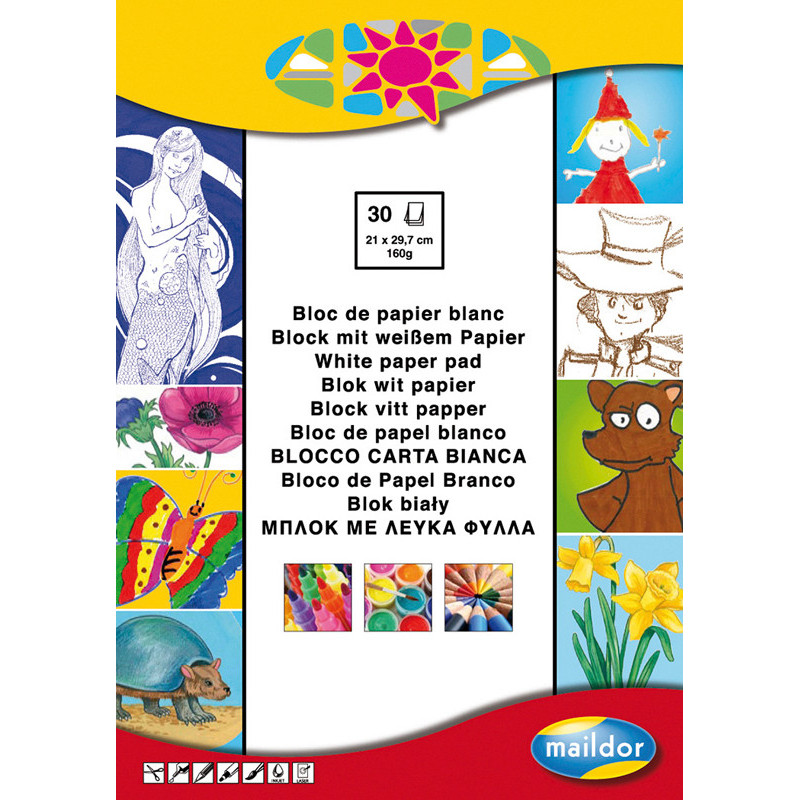 3065500265080 - BLOC PEINTURE BLANC A4 160G 30F
