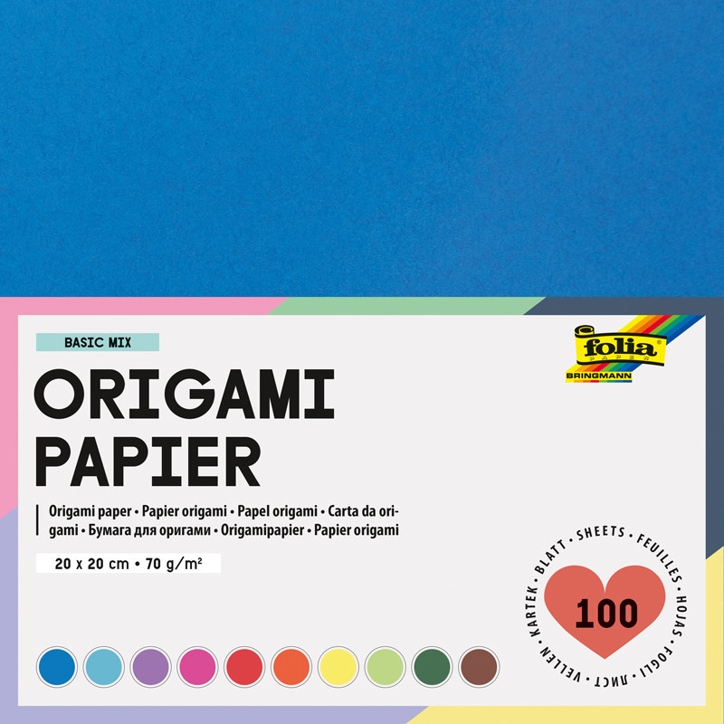 4001868089202 - 100F ORIGAMI 20X20CM UNIES ASSORTIES