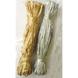 3532432203034 - 2 BOBINES RAPHIA OR ET ARGENT