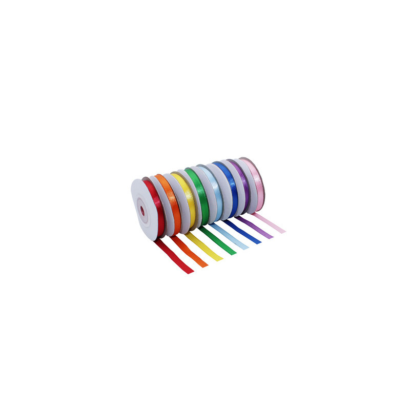 3701385301016 - 8 RUBANS SATIN 6MMX10M ASSORTIS
