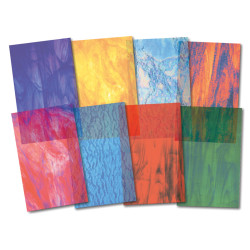 066960152579 - 24F PAPIER TEXTURE VITRAIL 14x22CM ASSORTIES