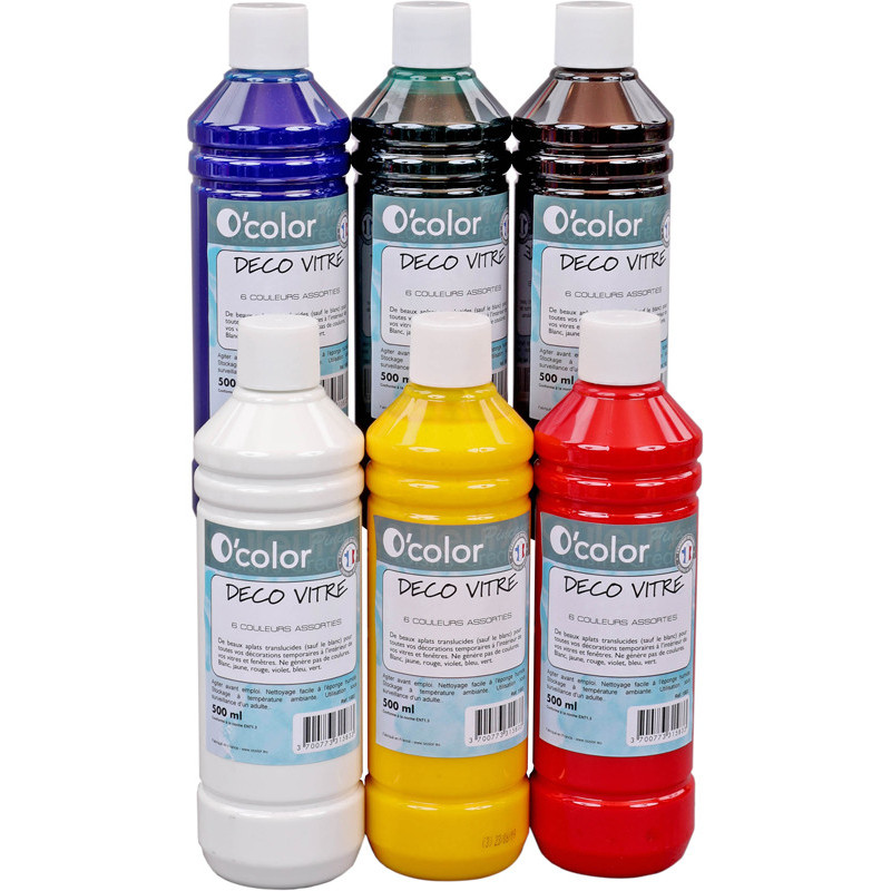 3700773315833 - DECOVITRE 6 FLACONS 500ML COLORIS ASSORTIS