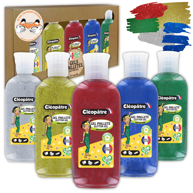 3134725023352 - 5 GELS PAILLETTES 100ML COLORIS ASSORTIS