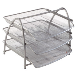 3129710009015 - 3 CORBEILLES COULISSANTES MÉTAL GRIS