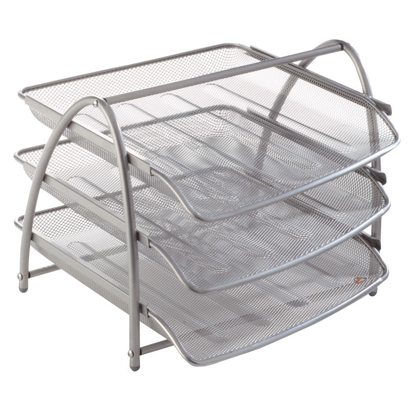 3129710009015 - 3 CORBEILLES COULISSANTES MÉTAL GRIS