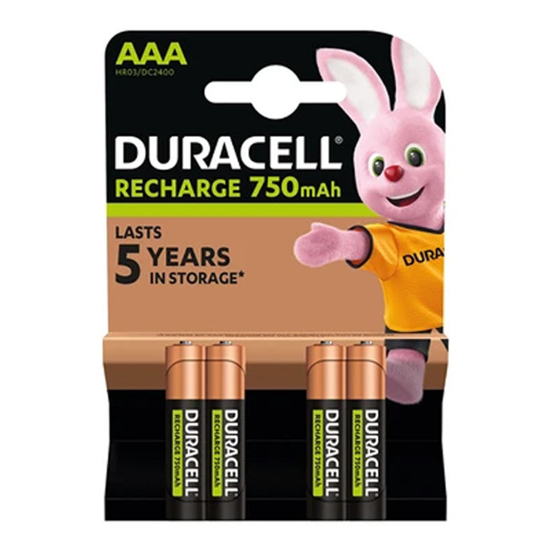 5000394090231 - DURACELL 4 PILES RECHARGEABLES AAA 750MAH