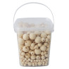 3700773320431 - 600 PERLES BOIS COLORIS NATUREL TAILLES ASSORTIES