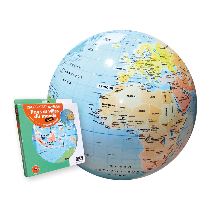 3760039940940 - GLOBE TERRESTRE GONFLABLE PAYS ET VILLES DU MONDE Ø 40 CM