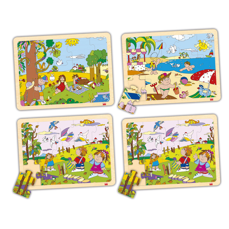 8426804522159 - 4 PUZZLES BOIS LES 4 SAISONS 15 PIECES