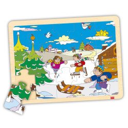 8426804522159 - 4 PUZZLES BOIS LES 4 SAISONS 15 PIECES