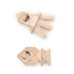 8416040161014 - BLOCS EN BOIS NATUREL 100 PIÉCES