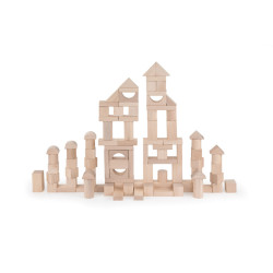 8416040161014 - BLOCS EN BOIS NATUREL 100 PIÉCES