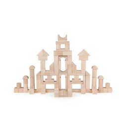 8416040161014 - BLOCS EN BOIS NATUREL 100 PIÉCES