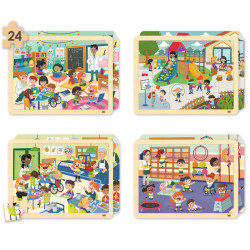 8426804522500 - 4 PUZZLES MON ECOLE INCLUSIVE 24 PIECES