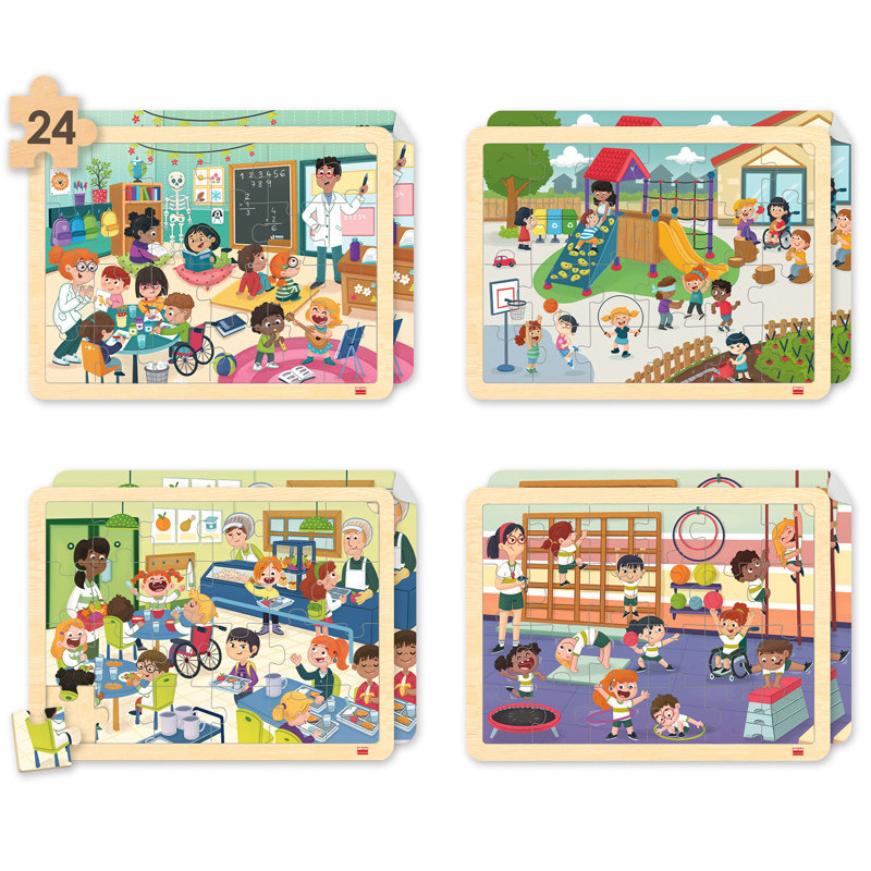 8426804522500 - 4 PUZZLES MON ECOLE INCLUSIVE 24 PIECES