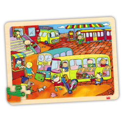8426804521350 - 4 PUZZLES BOIS LES TRANSPORTS 35 PIECES