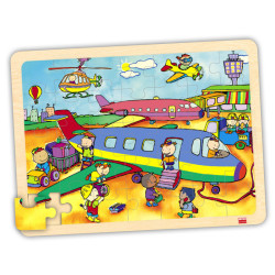 8426804521350 - 4 PUZZLES BOIS LES TRANSPORTS 35 PIECES