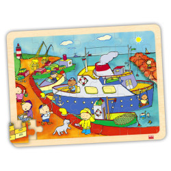 8426804521350 - 4 PUZZLES BOIS LES TRANSPORTS 35 PIECES