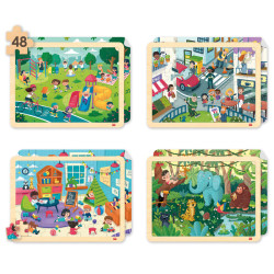 8426804522487 - 4 PUZZLES LIEUX, RESPECT ET VIVRE ENSEMBLE 48 PIECES